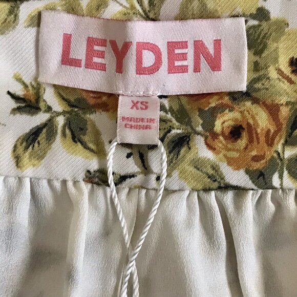 LEYDEN V-Neck‎ Short Sleeve Floral Wrap Midi Dress Size XS - Picture 9 of 12
